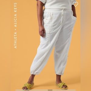 NWT Athleta x Alicia Keys high waist utility pants, sz 20